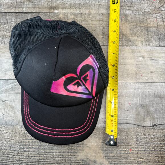 Roxy Hat Womens Black Pink Snapback Trucker Cap Pink Foam Small Adjustable - Picture 2 of 14